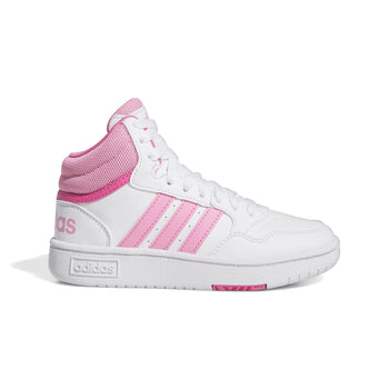 Sneakers alte bianche da ragazza con strisce rosa adidas Hoops 3.0 Mid K, Brand, SKU s352500250, Immagine 0
